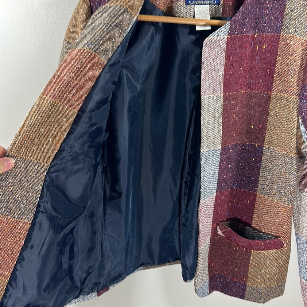 Willow Ridge Blazer Jacket Tweed Autumnal Plaid Wool Blend Vintage - Picture 2 of 8